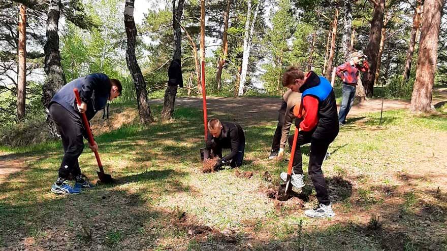 Лыжники приняли участие в создании «Сада памяти»